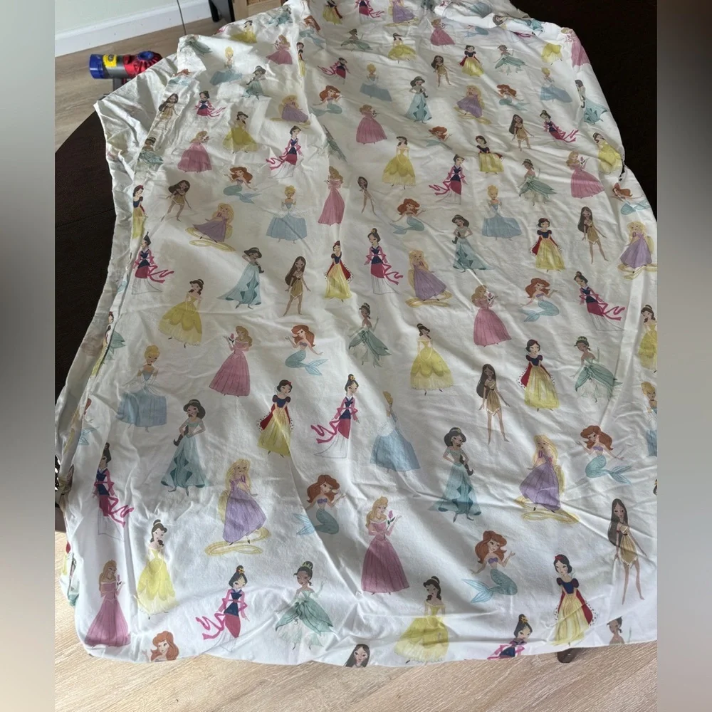 Pottery Barn Kids x Disney princesses watercolor castle bedding flat sheet twin